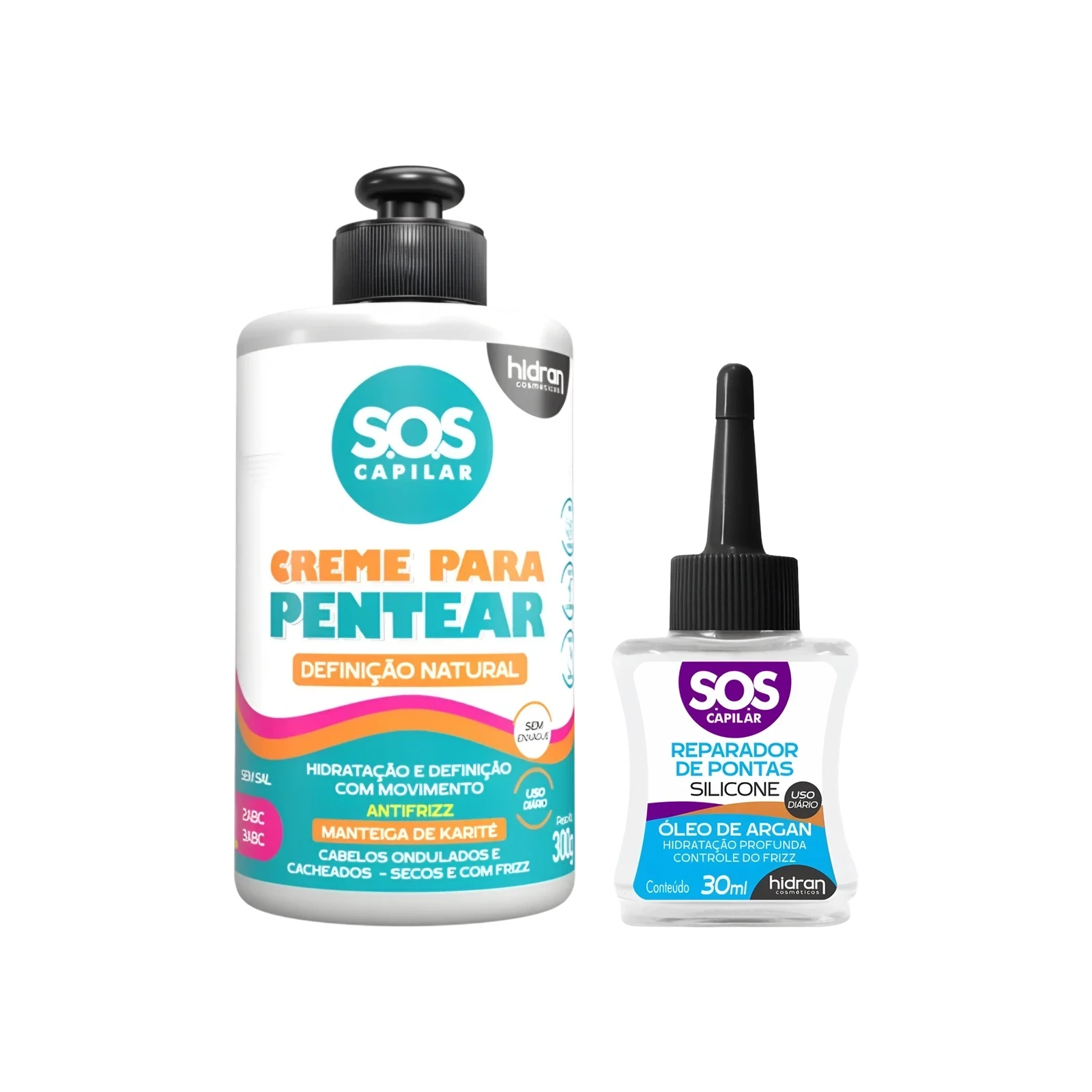Kit SOS Cabelos Creme de Pentear Definição Natural + Óleo de Argan
