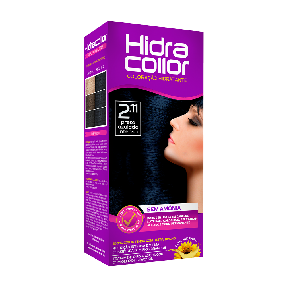 Coloração Hidratante HidraCollor 100ml - 2.11 Preto Azulado Intenso