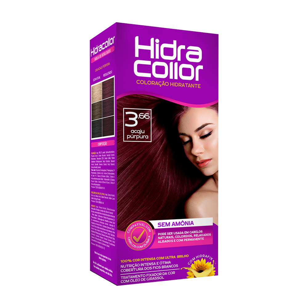 Coloração Hidratante HidraCollor 100ml - 3.66 Acaju Púrpura