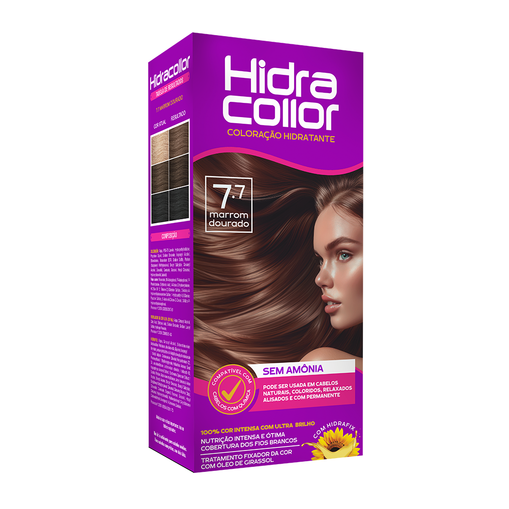 Coloração Hidratante HidraCollor 100ml - 7.7 Marrom Dourado