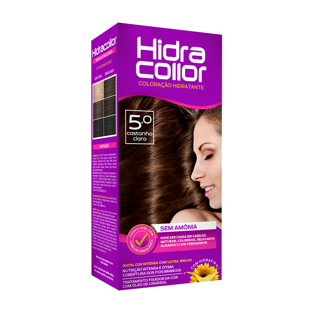 Coloração Hidratante HidraCollor 100ml - 5.0 Castanho Claro