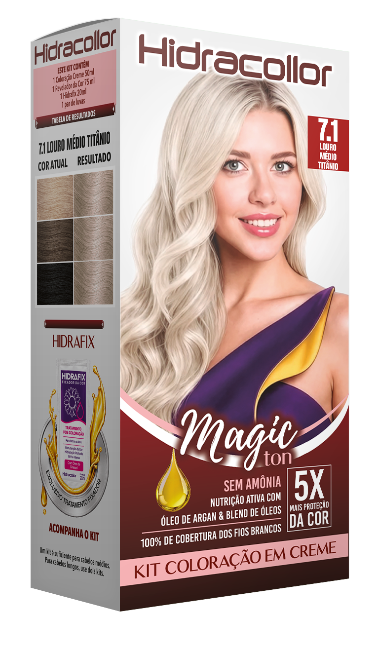 Hidracollor Magic Ton 7.1 Louro Médio Titânio