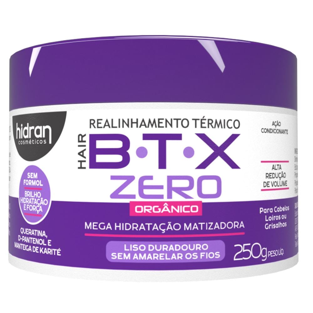 Hair BTX Zero Mega Hidratação Matizadora 250g